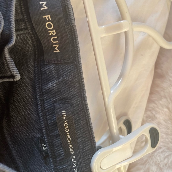 DENIM FORUM THE YOKO HIGH RISE SLIM 28L sz23 Charcoal High-Rise Jeans - Picture 6 of 9